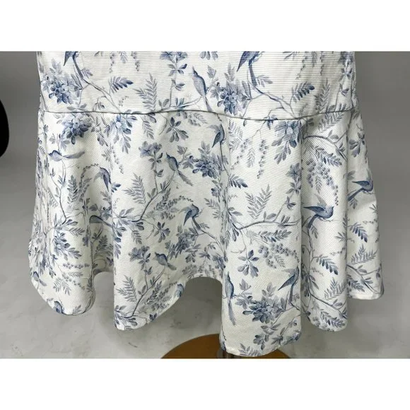 Antonio Melani x Born on Fifth Pippa Blue Floral Print Fit and Flare Peplum Dres - Picture 7 of 9